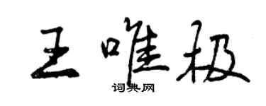 曾慶福王唯極行書個性簽名怎么寫