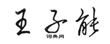 駱恆光王子能行書個性簽名怎么寫