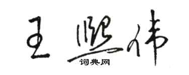 駱恆光王熙偉草書個性簽名怎么寫