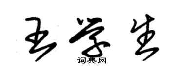 朱錫榮王學生草書個性簽名怎么寫