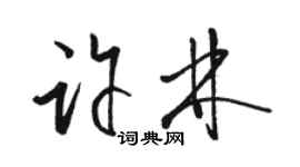 駱恆光許林草書個性簽名怎么寫