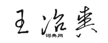 駱恆光王冶爽草書個性簽名怎么寫