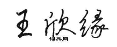 駱恆光王欣緣行書個性簽名怎么寫