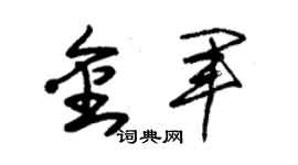 朱錫榮金軍草書個性簽名怎么寫