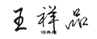 駱恆光王祥品行書個性簽名怎么寫