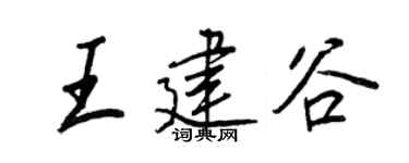 王正良王建谷行書個性簽名怎么寫