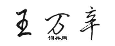 駱恆光王萬辛行書個性簽名怎么寫