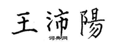 何伯昌王沛陽楷書個性簽名怎么寫