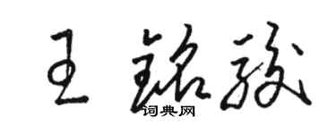 駱恆光王銘駿草書個性簽名怎么寫