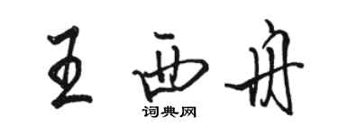 駱恆光王西舟行書個性簽名怎么寫