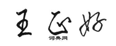 駱恆光王正好行書個性簽名怎么寫