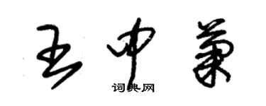 朱錫榮王中菊草書個性簽名怎么寫