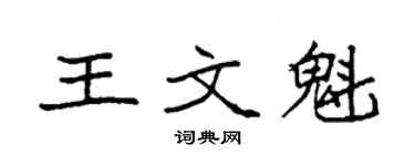 袁強王文魁楷書個性簽名怎么寫