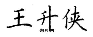丁謙王升俠楷書個性簽名怎么寫