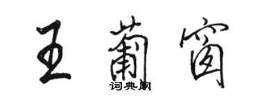 駱恆光王葡窗行書個性簽名怎么寫