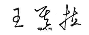 駱恆光王其拉草書個性簽名怎么寫