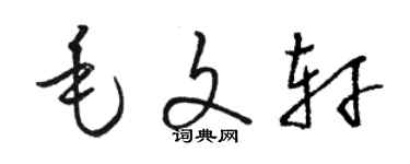 駱恆光毛文軒草書個性簽名怎么寫