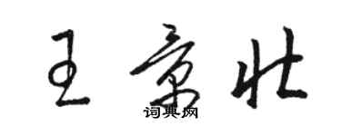 駱恆光王景壯草書個性簽名怎么寫