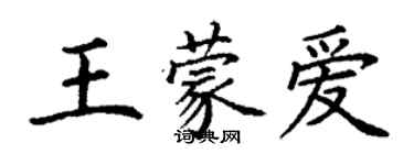 丁謙王蒙愛楷書個性簽名怎么寫