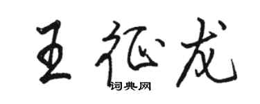 駱恆光王征龍行書個性簽名怎么寫