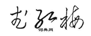 駱恆光武紅梅草書個性簽名怎么寫