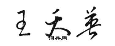 駱恆光王夭英草書個性簽名怎么寫