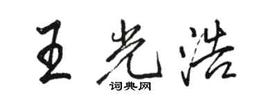 駱恆光王光浩行書個性簽名怎么寫
