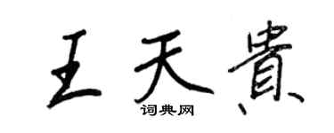 王正良王天貴行書個性簽名怎么寫