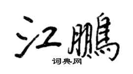 王正良江鵬行書個性簽名怎么寫