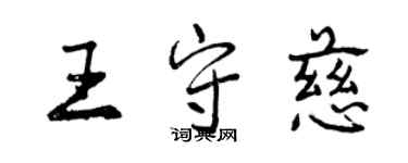 曾慶福王守慈行書個性簽名怎么寫