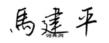 王正良馬建平行書個性簽名怎么寫