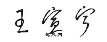 駱恆光王宣寧草書個性簽名怎么寫