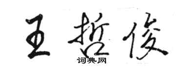 駱恆光王哲俊行書個性簽名怎么寫