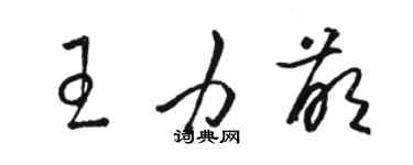 駱恆光王力萌草書個性簽名怎么寫