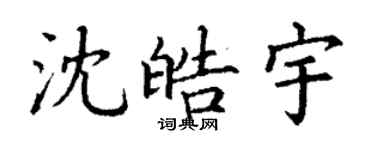 丁謙沈皓宇楷書個性簽名怎么寫