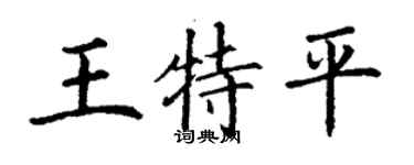 丁謙王特平楷書個性簽名怎么寫
