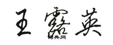 駱恆光王露英行書個性簽名怎么寫