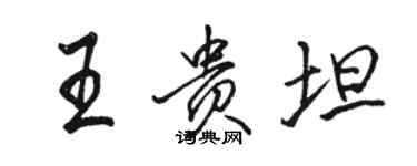 駱恆光王貴坦行書個性簽名怎么寫