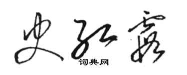 駱恆光史紅霞草書個性簽名怎么寫