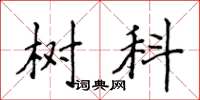 侯登峰樹科楷書怎么寫