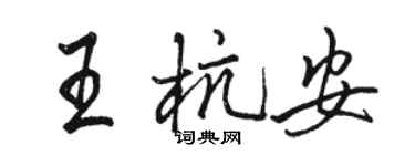 駱恆光王杭安行書個性簽名怎么寫