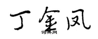 曾慶福丁金鳳行書個性簽名怎么寫