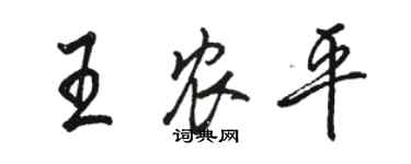 駱恆光王農平行書個性簽名怎么寫