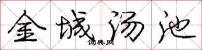 龐中華金城湯池行書怎么寫