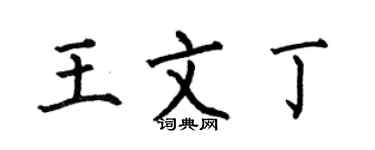 何伯昌王文丁楷書個性簽名怎么寫