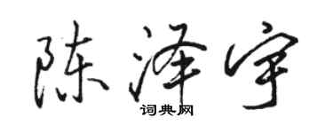 駱恆光陳澤宇行書個性簽名怎么寫