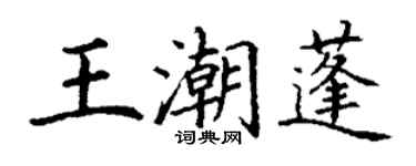 丁謙王潮蓬楷書個性簽名怎么寫