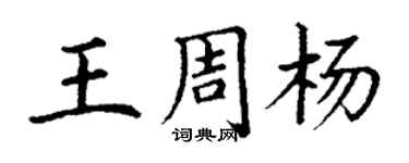 丁謙王周楊楷書個性簽名怎么寫