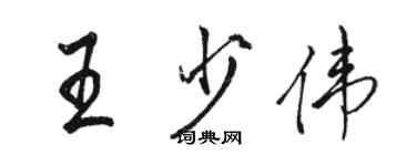 駱恆光王少偉行書個性簽名怎么寫