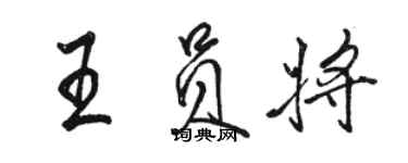 駱恆光王員將行書個性簽名怎么寫